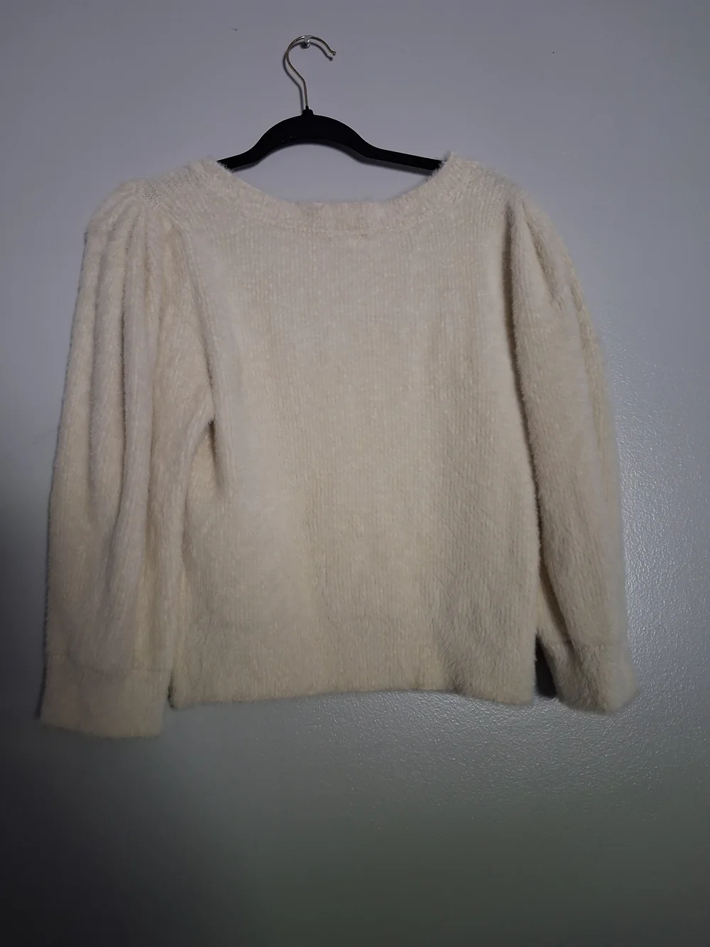 Free People Moonbeam Fuzzy Crop Pullover Ivory Sweater M
